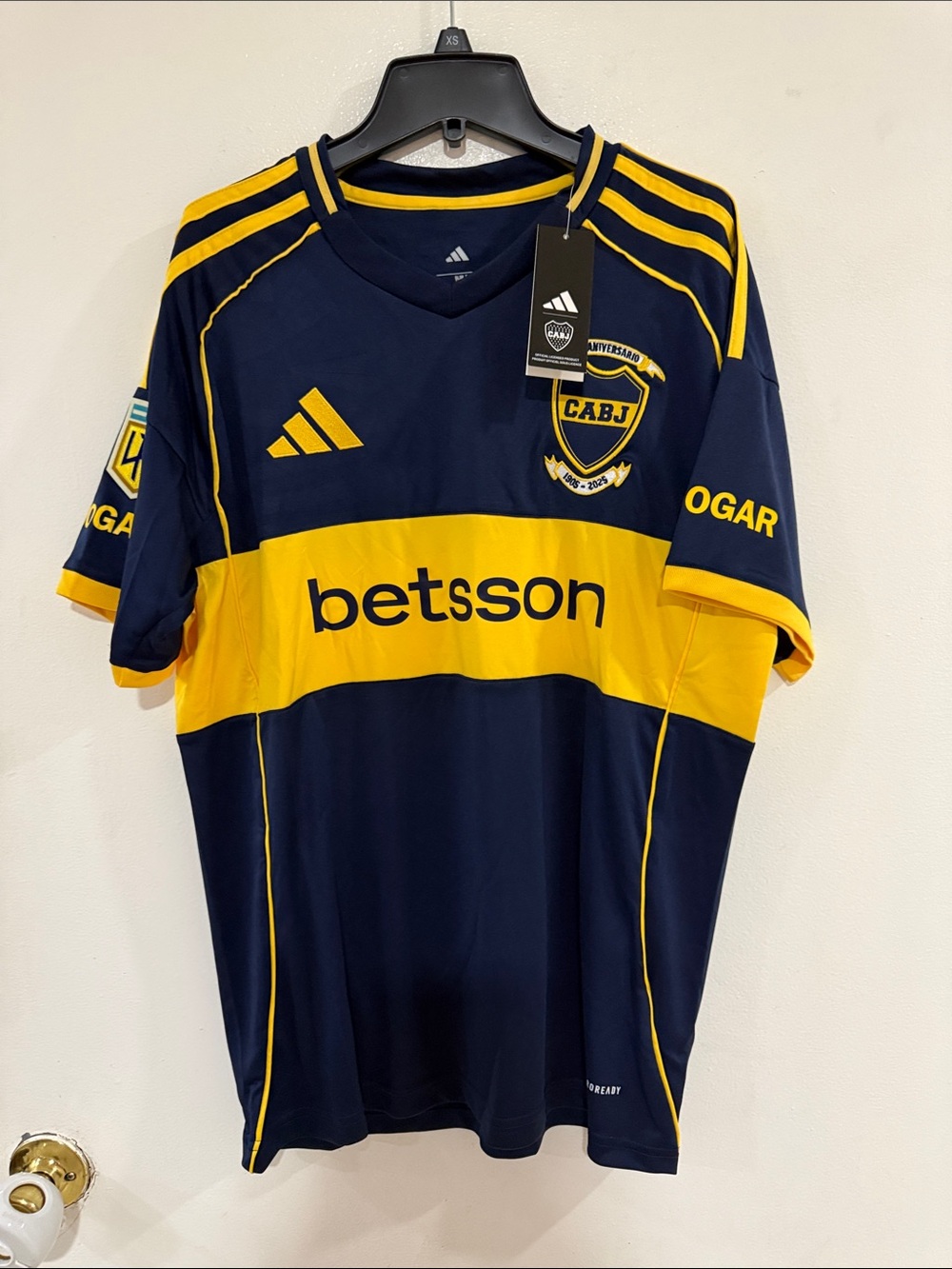 adidas Navy and Yellow Boca Soccer Jersey